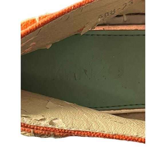 Kenzo Tiger-Embroidered Orange Canvas Espadrille Flats Size 35 (US SIZE 4) - Picture 16 of 16